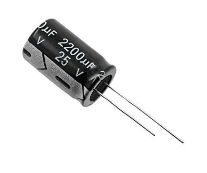 2200uF 25V 12X20mm Through Hole Electrolytic Capacitor