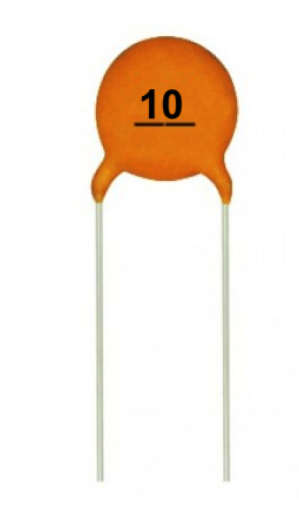 10pF 50V Through Hole Ceramic Disc Capacitor
