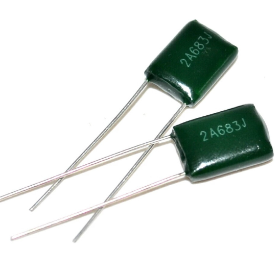 2A683J 100V (0.068uF) Through Hole Polyester Film Capacitor