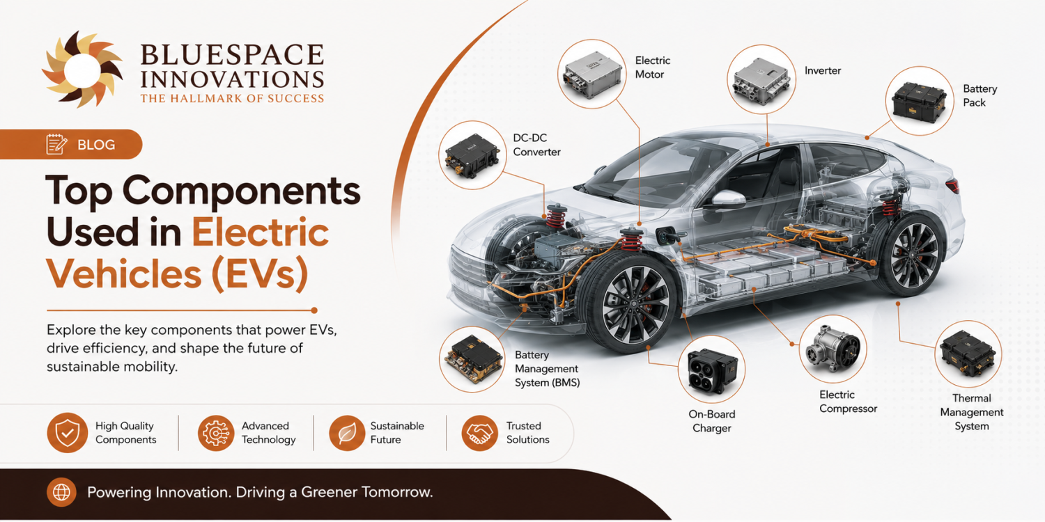 Top Components Used in Electric Vehicles (EVs): Powering the Future of Smart Mobility